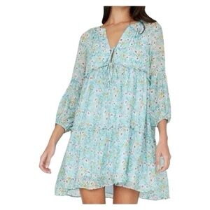 Yumi Kim Getaway Dress Bedford Park Blue Floral Size XXS